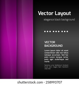 Purple layout. Two stripes and black space with the sample text.