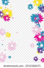 Purple Leaf Background Transparent Vector. Flower Draw Template. Bright Plant Vintage. Decoration Card. Botanical Yellow Petal.