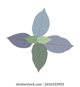 Projeto de vetor de botão de folha roxo.
