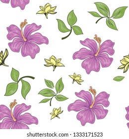 Purple Leaf Seamless Pattern