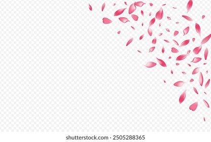 Purple Leaf Vector Transparent Background. Rose Soft Congratulation. Confetti Flutter Banner. Floral Romance Poster. Color Rosa Wallpaper Illustration.