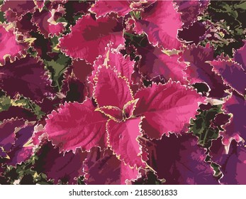 purple leaves illustration, made from close-up photo