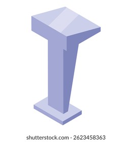 Purple lectern displays modern design, perfect for conference speaker or university professor