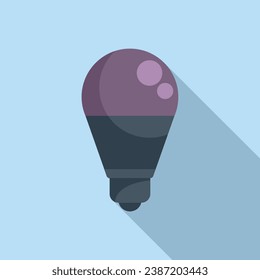 Vector plano de icono de la bombilla de color púrpura. Media móvil de color. Control remoto residencial
