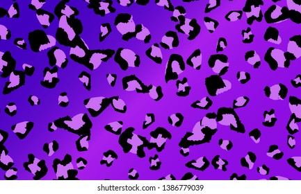 Purple leopard print design. Animal skin pattern. Vector illustration.