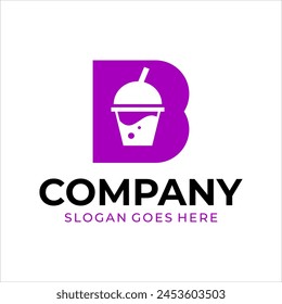 purple letter b boba logo