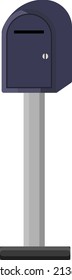 Purple letter box, illustration, vector on a white background.