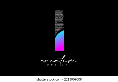 Purple I Letter Logo Design with Creative letter i made of Black text font Texture Vector. Graphic Icon I Letter Logo illustration.