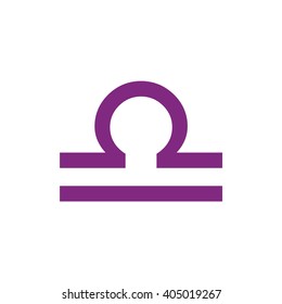 Purple Libra zodiac sign. Astrology symbol vector illustration