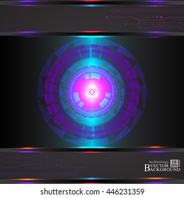 Purple Light Abstract Technology background for computer graphic website and internet. Vector illustration.