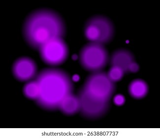 Purple light bokeh. Soft blurry circles in random size and opacity on dark background. Atmospheric and abstract, fits dreamy, festive, or sci-fi themes.