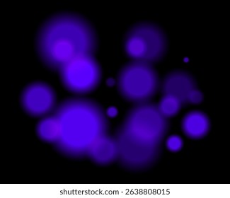 Purple light bokeh. Soft blurry circles in random size and opacity on dark background. Atmospheric and abstract, fits dreamy, festive, or sci-fi themes.