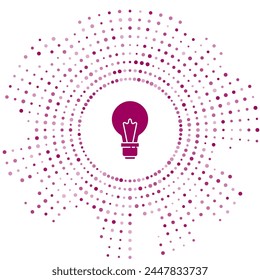 Purple Light bulb with concept of idea icon isolated on white background. Energy and idea symbol. Inspiration concept. Abstract circle random dots. Vector
