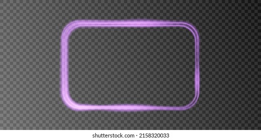 Purple light frame PNG made of light gold abstract lines on a transparent background. Festive frame for advertising, banners, discounts, logo, exhibition, pedestal, invitations.