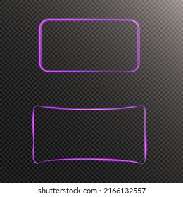 Purple light frame PNG made of light gold abstract lines on a transparent background. Festive frame for advertising, banners, discounts, logo, exhibition, pedestal, invitations.
