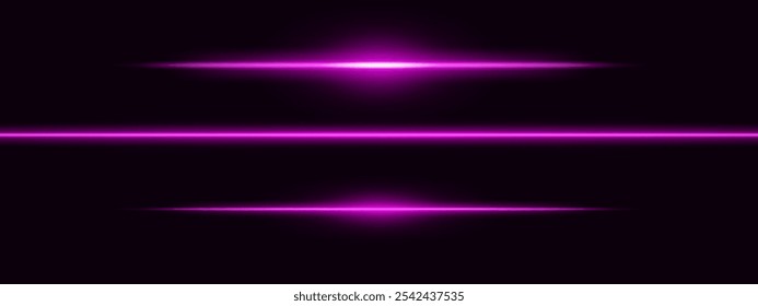 Purple light glare beam. A sharp horizontal beam reflection. Sci-fi designs, light transitions, or futuristic effects. Glowing light streaks and neon effects. Dynamic shine wallpaper background