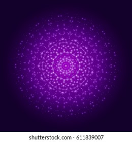 Purple light mandala. Abstract vector ornament