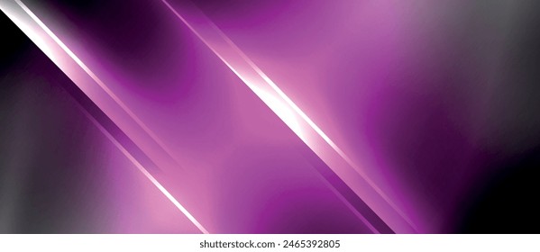 A purple light is shining on a black background, creating a mesmerizing visual effect. This neon hue evokes shades of violet and magenta, adding an electric blue glow