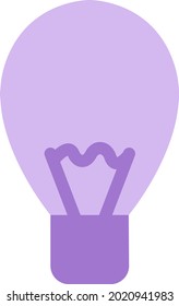 Purple lightbulb, illustration, vector on a white background.