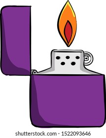 Purple lighter, illustration, vector on white background.