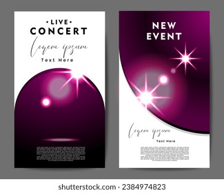 Purple Lighting Blank Background design vector. Creative art background template