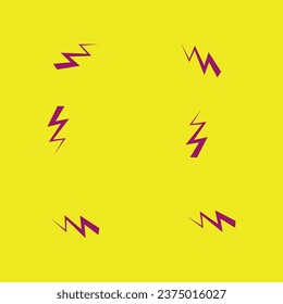 purple lightning bolt stickers in front of the background