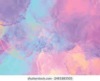 Purple lilac orchid pink rose orange coral yellow peach beige white abstract watercolor. 