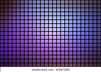 Purple lilac pink vector abstract mosaic background with rounded corners square tiles over black
