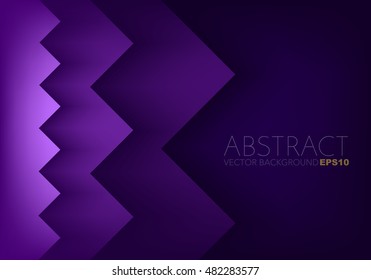 Purple line angle vector background overlap layer paper on dark black space for text and message modern artwork design background