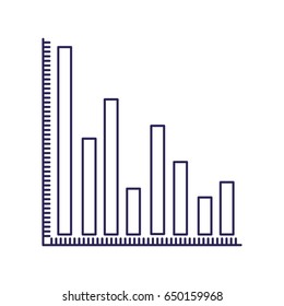 purple line contour of column chart vector illustration