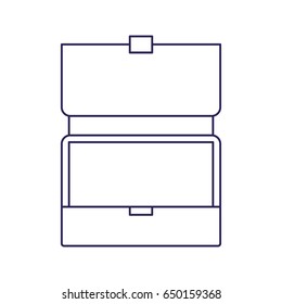 purple line contour of opened executive briefcase vector illustration