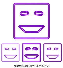 Purple line laugh logo design set