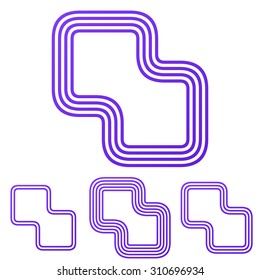 Purple line science logo design set