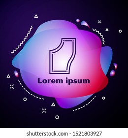 Purple line Sewing Pattern icon isolated on dark blue background. Markings for sewing. Abstract banner with liquid shapes. Vector Illustration