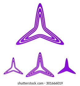 Purple line triangle logo design set