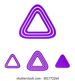 Purple Line Triangle Logo Design Set