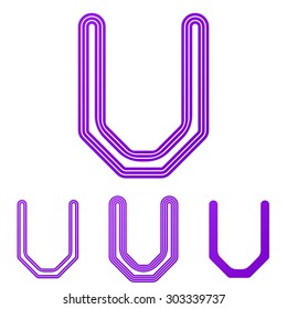Purple line u logo design set