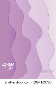 Purple line vector background curve gradient. Minimal covers design.  A4 size. Eps10 vector.