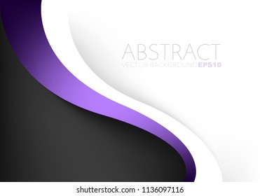 Purple line vector background overlap layer on black and white space