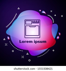 Purple line Washer icon isolated on dark blue background. Washing machine icon. Clothes washer - laundry machine. Home appliance symbol. Abstract banner with liquid shapes. Vector Illustration