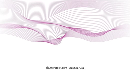 Purple line wave and white abstract background