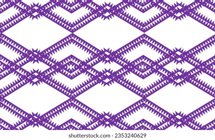 diamante zigzag de línea violeta sobre fondo blanco diseño interminable de patrones para impresión de tela tradicional