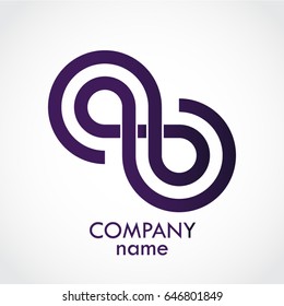 purple linear ribbon shape logo