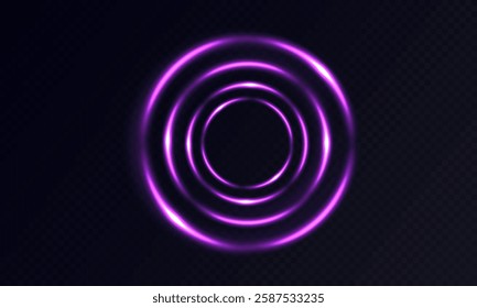 Purple lines light effect, background ring glowing like vortex around, vector graphics.