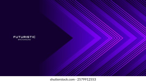 Purple lines techno abstract background overlap layer on dark space with arrows effect decoration. Modern graphic design element stripes style concept for web banner, flyer, card, or brochure cover
