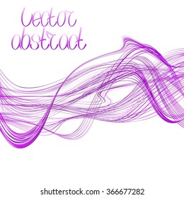 Purple Lines and Violet Waves for Your Design. Vector Illustration