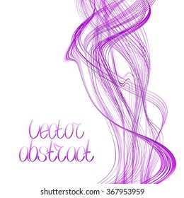 Purple Lines and Violet Waves for Your Design. Vector Illustration