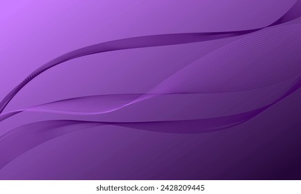 purple lines wave curves with gradient abstract background