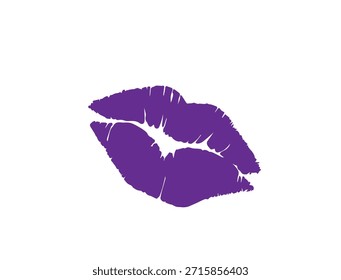 purple lips on a white background,