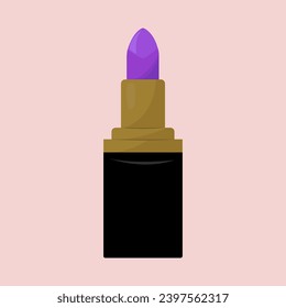 Purple lipstick tube isolated on white background. Vector illustration